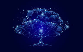 组成的点、 线和形状在树的形式