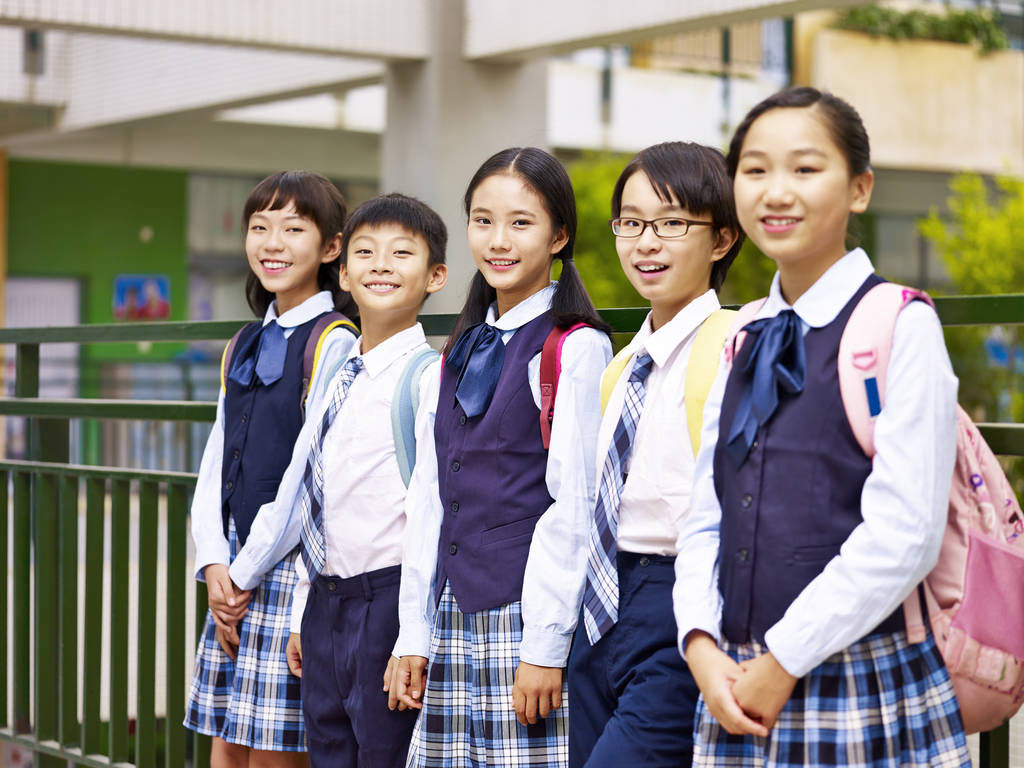 一群亚洲小学孩子的画像图片 一群亚洲小学孩子的画像图片
