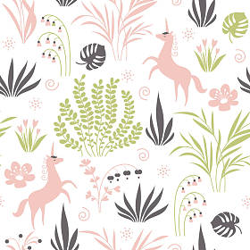  用树叶，独角兽模式 