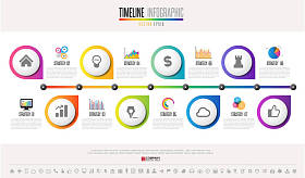 时间线信息图表模板图片
