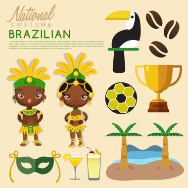 巴西傳統(tǒng)服飾︰ 矢量圖圖片