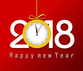 快乐新的一年 2018年时钟