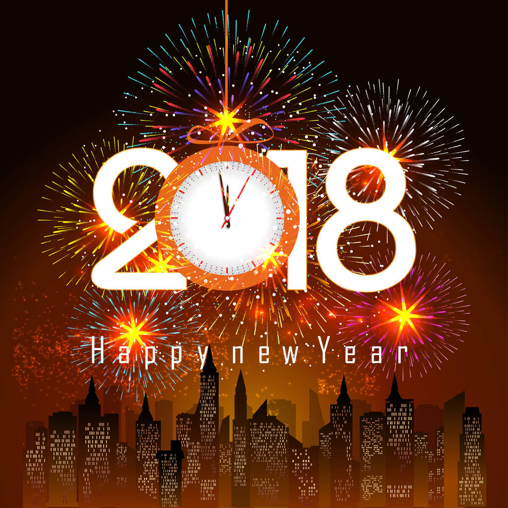快乐新的一年 2018年烟花汇演 快乐新的一年 2018年烟花汇演
