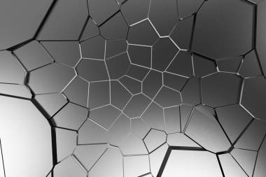 黑色的斷裂的表面，用彩色發(fā)光線條