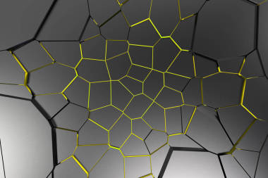 黑色的斷裂的表面，用彩色發(fā)光線條