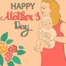 快乐的母亲节庆祝活动的问候卡