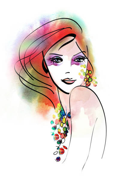 美麗的女人肖像 圖片