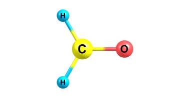甲醛的分子結(jié)構(gòu)上白色孤立照片