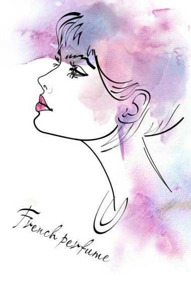 香水瓶的年輕女子