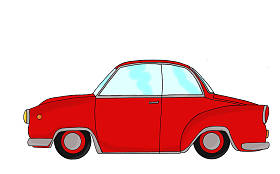 红色复古幻想车图片