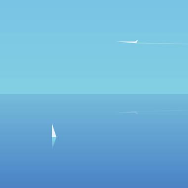 簡約夏季旅行海報與游艇和飛機(jī)航行和飛