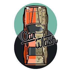 颜色复古洗车徽