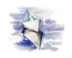 纸船水背景