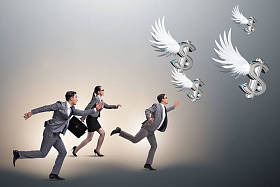 商人追逐的天使投资人的资金图片