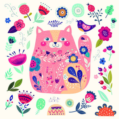 可爱的装饰猫咪图片