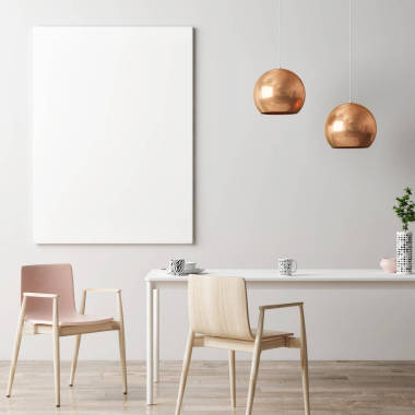 小樣在時髦室內(nèi)背景，餐廳里的海報