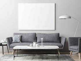 小样在时髦客厅背景海报