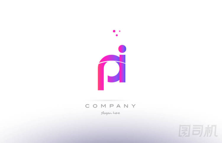pi p 我粉紅色的現(xiàn)代創(chuàng)意字母表字母標(biāo)志圖標(biāo)模板