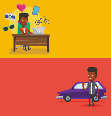 兩個(gè)購(gòu)物橫幅，文本的空間.圖片