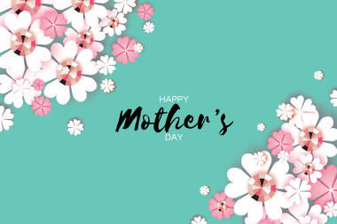 快乐的母亲节。灿烂的石头。白皮书切花。菱形框架