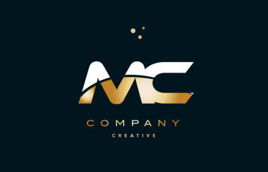 mc m c 白色黄色金金色豪华字母表字母标志 ico