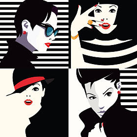 群像的时尚女性