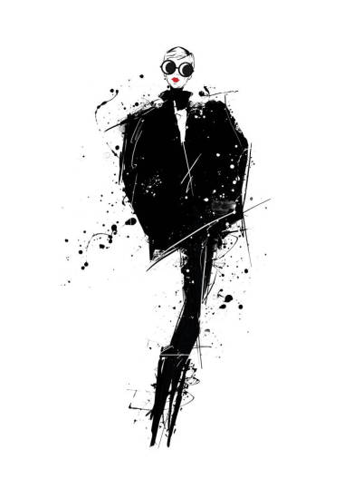 素描風(fēng)格的時尚女孩