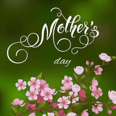母親一天的問候卡。花樹背景，春天的假期里。矢量圖 Eps10
