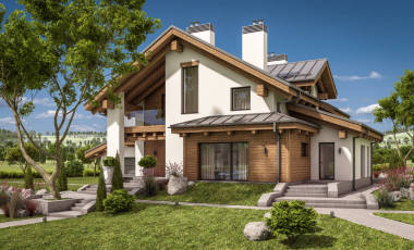 現(xiàn)代的房子在夜間的 3d 渲染