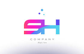 sh s h 创意粉色蓝色现代字母表字母标志图标 temp