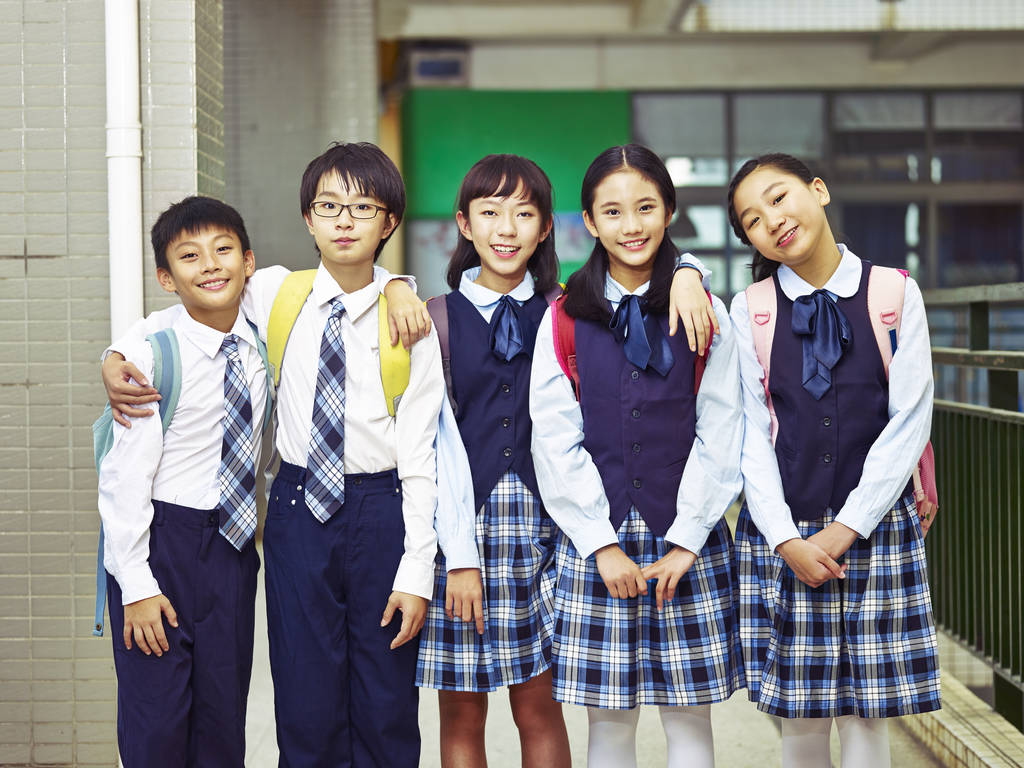 一群亚洲小学孩子的画像图片