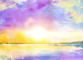 水彩的极简抽象风景图片