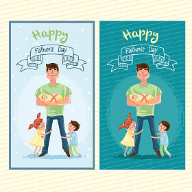 快乐的父亲节明信片图片