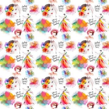 美丽的时尚女孩图案