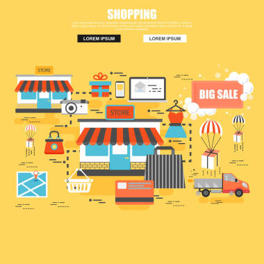 超市和電子商務的橫幅圖片