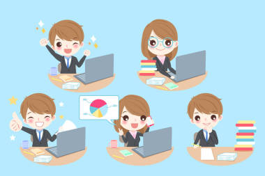 商界人士努力工作照片