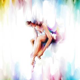 在白色美丽的芭蕾舞演员