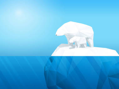 冰山上的多边形熊图片