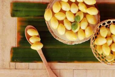 水煮的銀杏果仁或黃籽