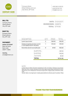 简单的发票模板图片