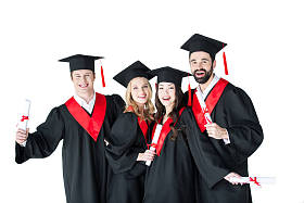 快乐与文凭的学生 