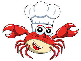 孤立的蟹厨师厨师的帽子吉祥物