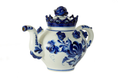 俄羅斯傳統(tǒng) gzhel 茶壺