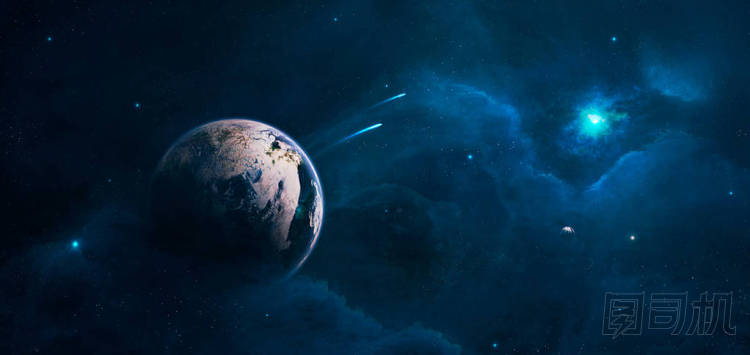 空間場(chǎng)景。藍(lán)色的核心。由美國(guó)國(guó)家航空航天局提供的元素