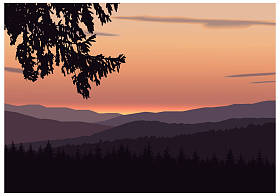 山的全景. 照片