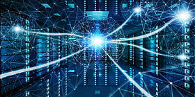 抽象网络服务器房间数据中心 3d 渲染