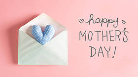 母亲节的消息与蓝心垫图片