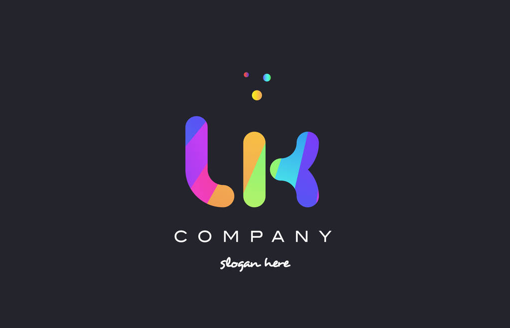 lk l k 色彩虹创意颜色字母表字母标志 ico