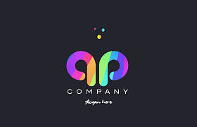 彩色彩虹创意颜色字母表字母标志 ico 的 qp q p