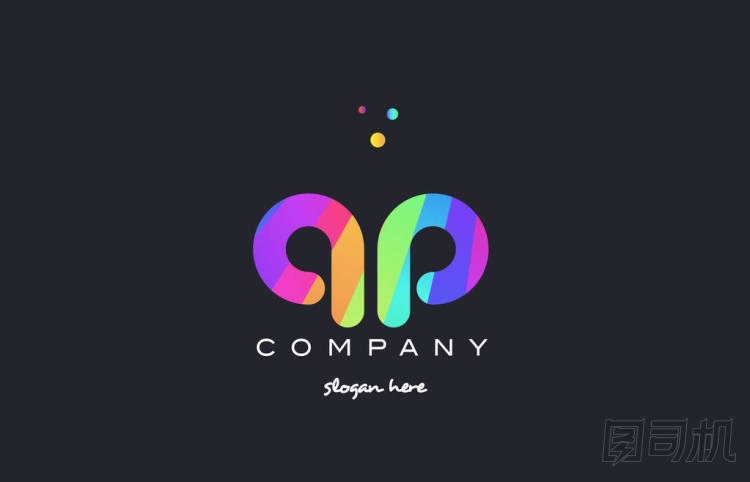 彩色彩虹創(chuàng)意顏色字母表字母標(biāo)志 ico 的 qp q p